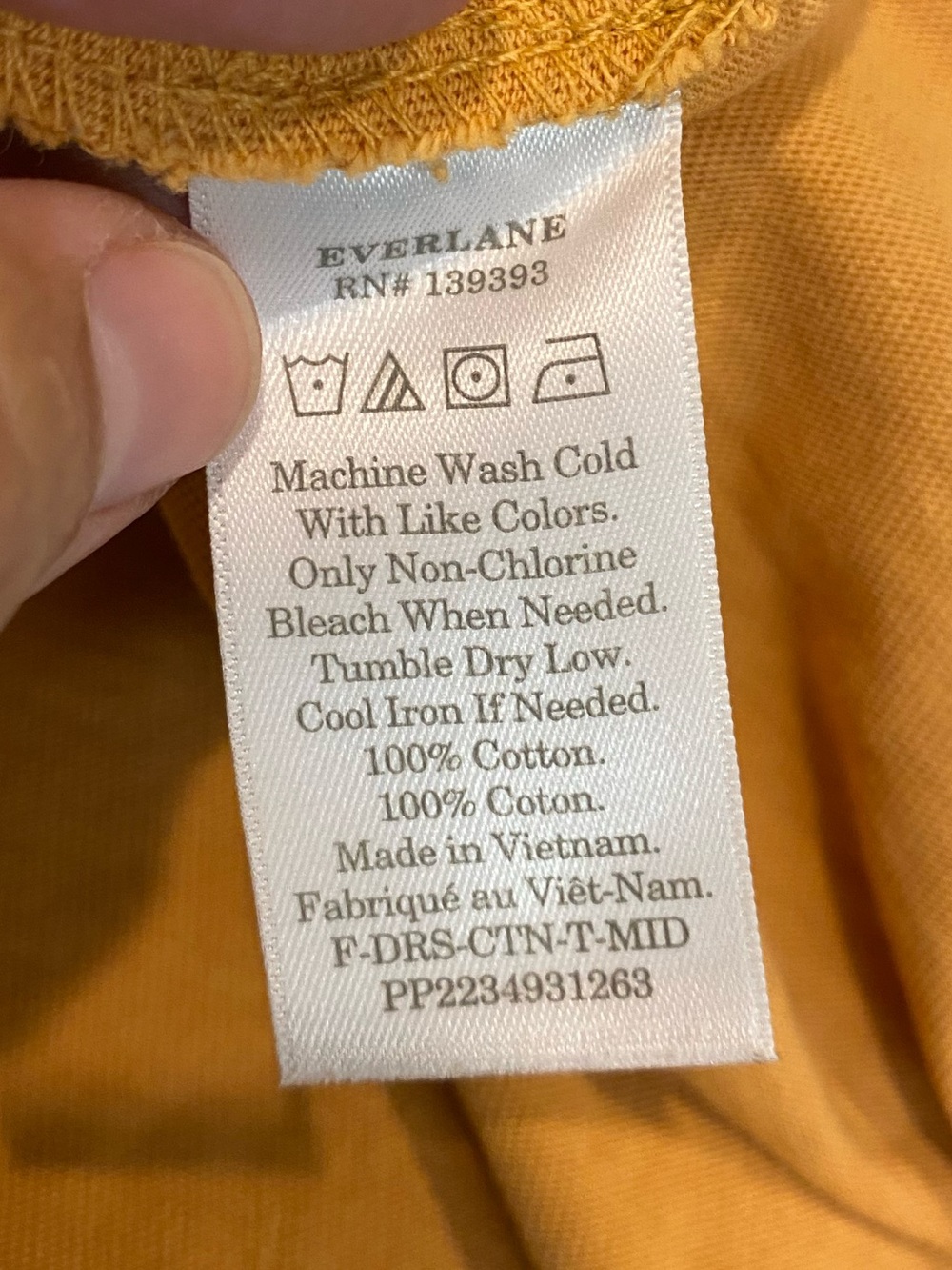 EVERLANE THE WEEKEND 100% COTTON TANK DRESS MIDI CHEST POCKET SIENNA TURMERIC XS - Picture 2 of 9